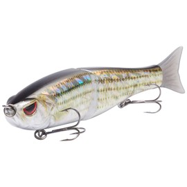 BASSDASH SwimShad Glide Baits Jointed Swimbait Bass Pike Salmon Trout Muskie Fishing Lure (Rainbow Trout + Striper + Firetiger, 4.5in/0.65oz)