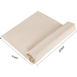 Muslin Fabric,100% Cotton Muslin Linen Cloth Natural Unbleached 63'' x 78.7'' (Big 2 Yard),Muslin Fabric Material for DIY Sewing Apparel