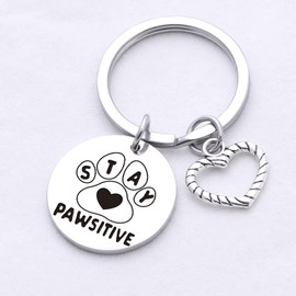 ZQEOU Cat Gift Dog Lover Jewelry Cat Dad Keychain Dog Mom Gift Animals Keychain For Dog Jewelry Vet Techs Gift Pet Keychain Paw Charm Keychain Puppy Keychain