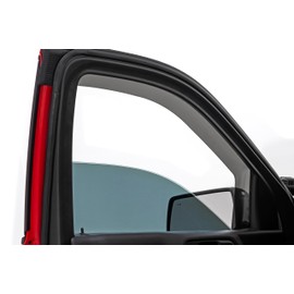 Rough Country in-Channel Window Rain Guards for Chevy Silverado & GMC Sierra 1500/2500HD/3500HD Crew Cab (2019-2025) - Low Profile Window Visors, 4-Pc Rain Guard for Trucks