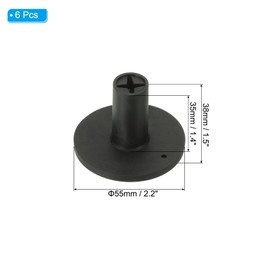 PATIKIL 6 Pack 1.5" Rubber Golf Tees High Training Driving Range Tees Outdoor Indoor Hitting Mat Ball Holder Black