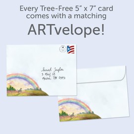 Tree-Free Greetings Pet Sympathy Greeting Card with Matching Envelope, Eco Friendly, Made in USA, 100% Recycled Paper, 5 x 7, Sweet Dog Rainbow (GO69180)