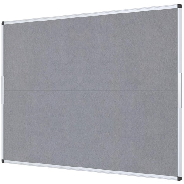 VIZ-PRO Large Fabric Bulletin Board/Foldable Notice Board Felt Gray, 60