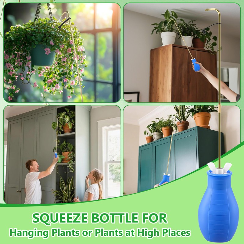 Dreyoo Squeeze Bottle for Hanging Plants, 19" Long Spout Plant