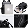 ROSTNK Leather Backpack for Men Black Laptop Computer Backpack Large
