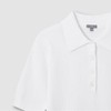 JAJU [JAJU] Women's Collar Short-Sleeve Knit_White