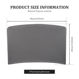 YUEKUNTJ 6Pcs Chair Back Covers, Dustproof Backrest Slipcover, 28×48cm Elastic Chairs Protective Covers, Washable Removable Chair Protector, Soft and Stretchable for Kitchen Hotel Office Grey(S)