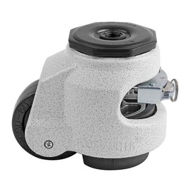 FOOTMASTER GDR-80S-1/2 Nylon Wheel and NBR Pad Ratcheting Leveling Caster, 1100 lbs, Stem Mounted with 0.5" Mounting Hole Diameter, Ivory