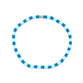 Pura Vida Anklet Seascape Vinyl Disc Stretch Womens Ankle Bracelets - Blue Waves