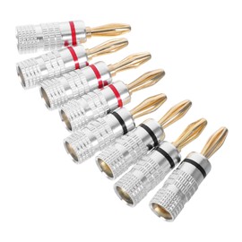 CIYODO 8pcs Banana Plug Speaker Wire Connectors High Efficiency Audio Signal Transmission Compatible with Multiple Interfaces for Home Theater Stage Sound Systems
