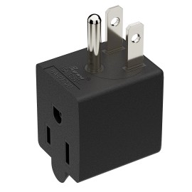 Plugrand PA-0170D 90 Degree Right Angled USA Male-Female Power Adapter, 5-15P to 5-15R...