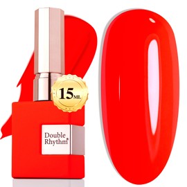 Double Rhythm 15ML Gel Nail Polish Pure Sheer Same Color Same Bottle Soak Off Gel Polish Art Manicure Salon DIY at Home for Women (Neon Orange-A1044)