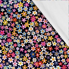 HEKO PANELS Softshell Stoff Meterware Outdoor Stoff Wasserfest Mit Fleece Stoff Zum Nähen Nähstoffe Windfest Für Jacke Wandern Sport Overall Blumen 2 Meter 145 x 200 cm