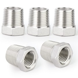 ERGAOBOY 5 Pcs Reducer Hex Bushing, 3/4" Male to 1/2" Female BSP, 304 Stainless Steel Reducing Pipe Adapter Fitting