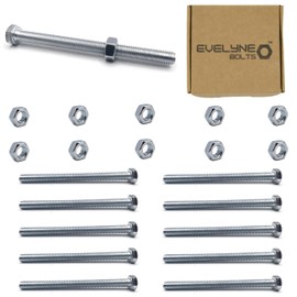 M8 Nuts & Bolt 10 Pack (M8 x 100mm Bolts & M8 Nuts) Hex Bolt/Setscrew Fully Threaded