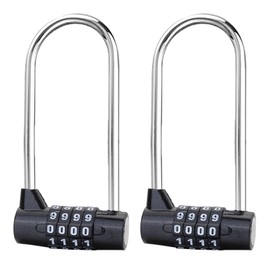 SagaSave Combination Lock, 2PCS 5 Digit Padlock, 7mm Width Flexible Cable Long Shackle Padlocks, Updated Safety Resettable Lock for Gym Locker, Closet, Luggage, Cabinet, Outdoor (Black)