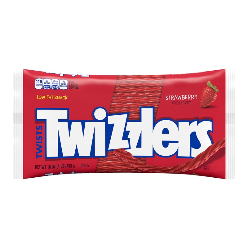 TWIZZLERS Twists Strawberry Flavored Licorice Style, Chewy Candy Bag, 16