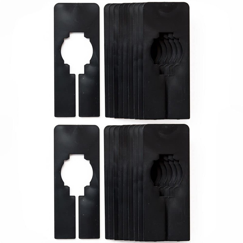 Clothing Size Dividers for Closet Organization, Rectangular – Black/Blank