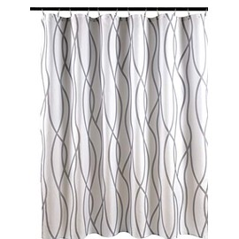 Biscaynebay Textured Fabric Shower Curtain 72 Inches by 72 Inches, Silver Grey Dancing Printed Bathroom Curtains Machine Washable