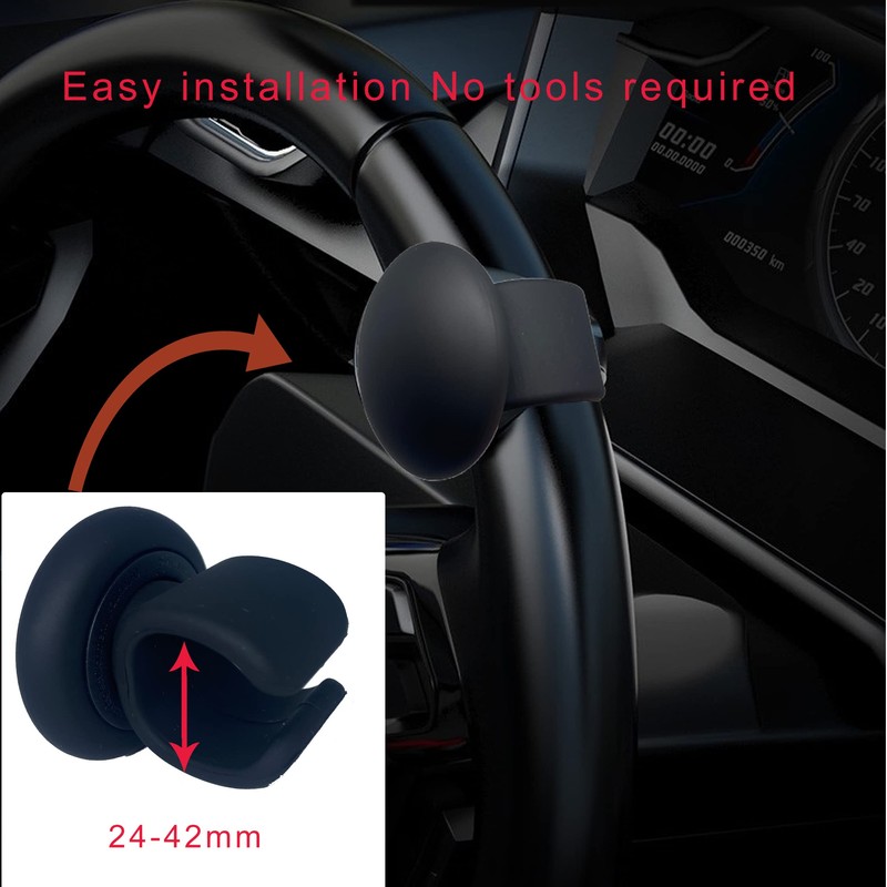 Steering Wheel Power Handle Spinner Knob with Skin-Touch Silicone,No Tools