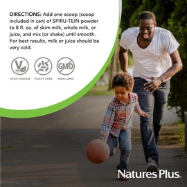 Natures Plus Natures Plus SPIRU-TEIN Shake - Cookies & Cream - 2.3 lbs, Spirulina Protein Powder - Plant Based Meal Replacement, Vitamins & Minerals for Energy - Vegetarian - 30 Servings