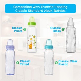 LSAUVWN 4Pcs Sippy Straw Nipples Compatible with Evenflo Feeding Classic Standard Neck Bottles, Soft Silicone Bottle Replacement Nipple Spout Nipples, BPA-Free, 6m+, Variable Flow