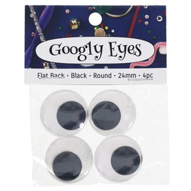 PA Essentials Google Eyes Flat Back Round 24mm Black, 4pcs – Googly Eyes for Crafts, DIY Arts & Crafts, Scrapbooking, Decorations & More