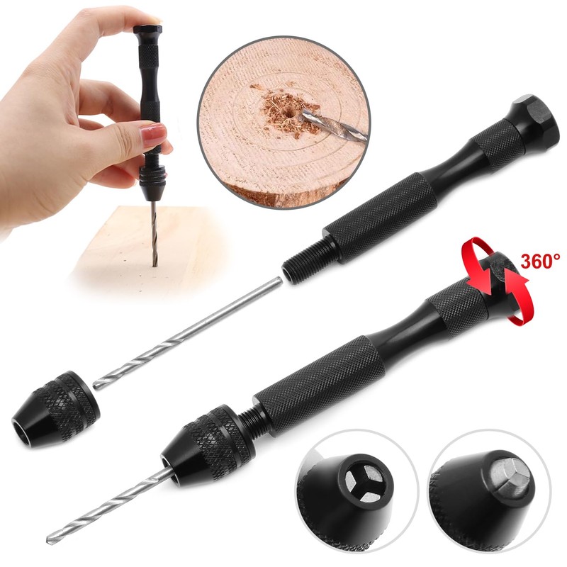 25 Pcs Hand Drill Bits Set and Adjustable Small Drill