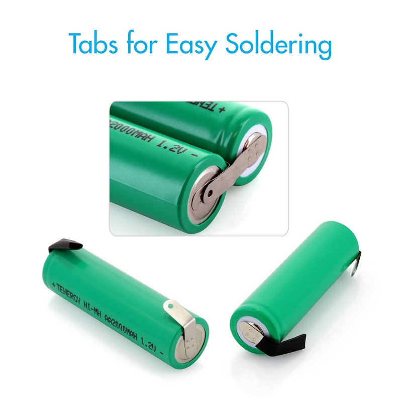 Tenergy AA 1.2V NiMH 2000mAh Flat Top Rechargeable AA Batteries