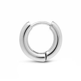 Lion Heart Wrapped Plain Hoop Earrings, Surgical Stainless Steel, Single Ear, Sold as 1 Piece, Includes Special Pouch, Men's Brand LION HEART, Stainless Steel, No Gemstone
