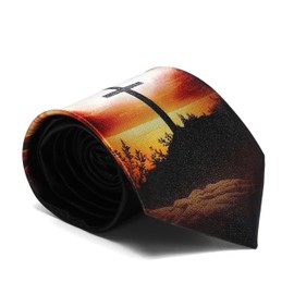 ASVP Shop Easter Mens Ties Jesus Resurrection Cross Necktie Tie Religious Neckties Christianity (Sunrise)