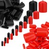 SAVITA Pack of 160 Thread Protectors, Black and Red Rubber