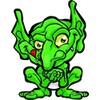 Creepy Gargoyle Goblin Green Weird Creature Cartoon Vinyl Sticker (4"