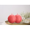 BOLSIUS 3 Pack Blossom Pink Rustic Ball Pillar Candles -