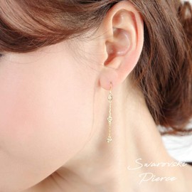 Sterling Silver 925 Sterling Silver Women's Long Earrings, Cubic Zirconia (Comes with Regular Tag Card), Silver, Cubic Zirconia