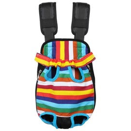 Rainbow Adjustable Pet Carrier Backpack for Dogs & Cats - Breathable, Legs-Out Design for Traveling, Hiking, Camping - Perfect for Small to Medium Pets - Includes Spring Accessories in Medium Size, Mother's Day - Color: Rainbow