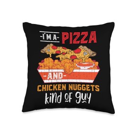 Chicken Nugget Fast Food Lover Gift Fast Food Pizza Lover Foodie Chicken Nugget Throw Pillow, 16x16, Multicolor