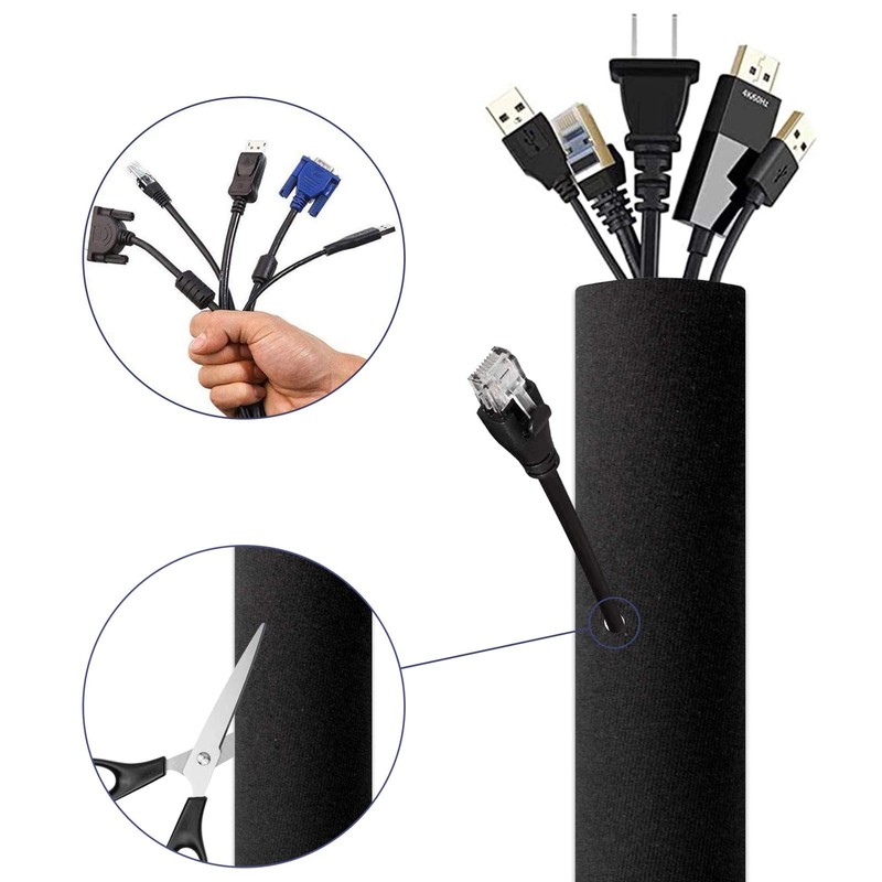 ShuaWdk Zipper Cable Storage Sleeve, Cable Protector, Cable Organization, Storage,