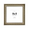 4x4 Champagne Silver Ornate Photo Frame With White Mat For
