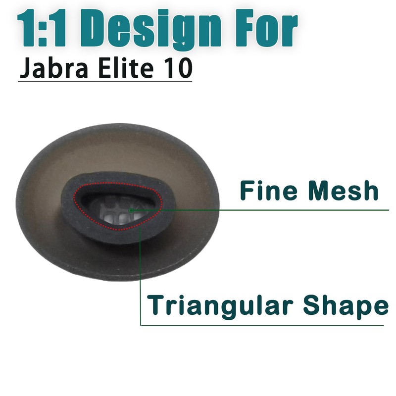 Mijusun Silicone Ear Tips for Jabra Elite 10, 4 Pairs