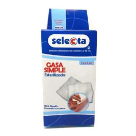 Selecta Gasa Simple Estéril 7.5x5cm Selecta 100 Piezas Sobres Ind.