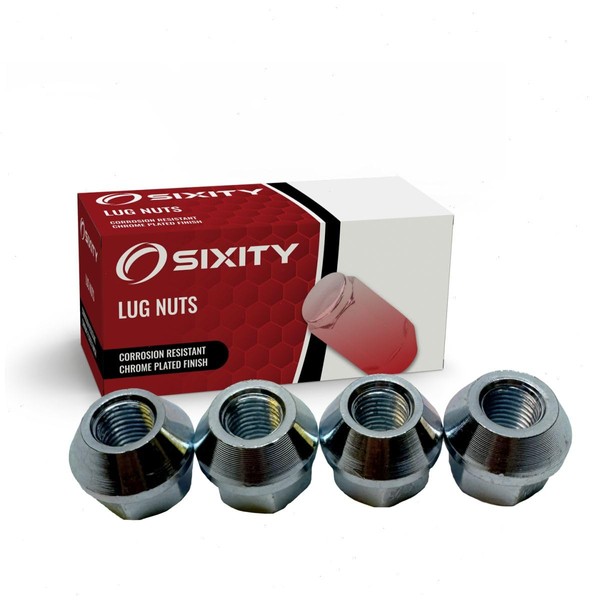 Sixity Auto 4 pc Nickel Plated Bulge Open Wheel Lug
