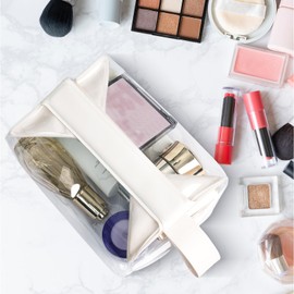 RAWILL 1PC Clear Toiletry Bag with Magnetic Closure, Toiletry Bags for Traveling Women,Small Makeup Pouch for Airplane, Vacation, Camping.