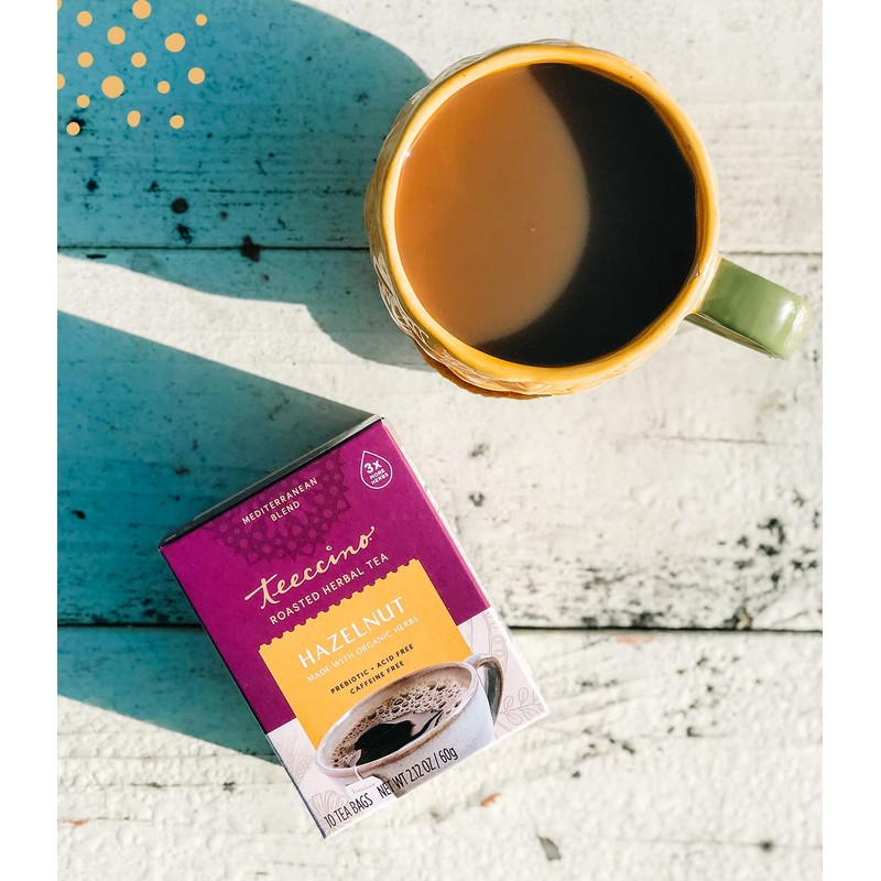 Teeccino Hazelnut Herbal Tea - Rich & Roasted Herbal Tea