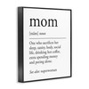 Stupell Industries Mom Definition Sentiment Framed Giclee Art Design by