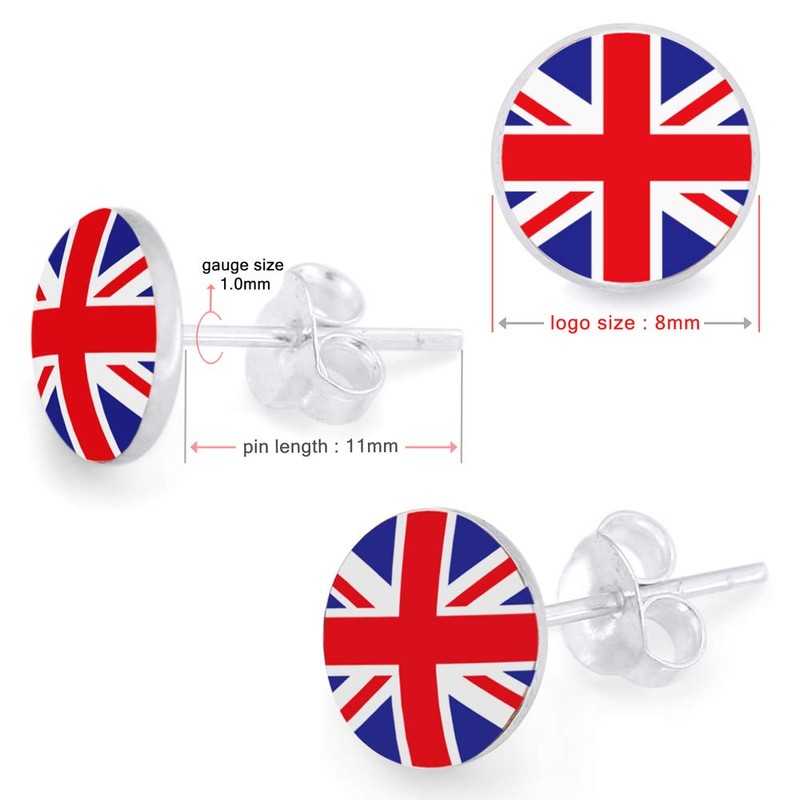 MONSTER PIERCING Union Jack Flag Logo Picture 925 Sterling Silver