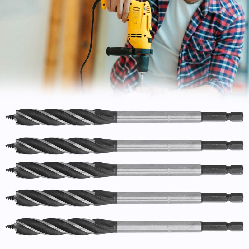 5Pcs Brad Point Drill Woodworking 4 Flute Cut Drilling Tool