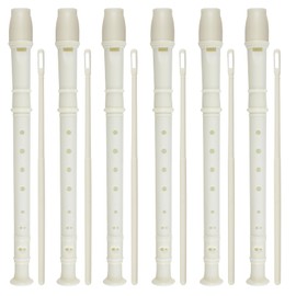 6 PCS 8 Holes Soprano Recorder, Plastic Soprano Recorder Instrument Descant Flute Recorder German Style Soprano Recorder with Cleaning Rod for Kids, Students, Beginners, Class Rewards
