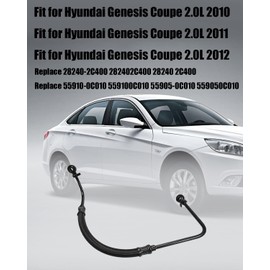 Oil Inlet Tube Pipe Assy Fit for Hyundai Genesis Coupe 2.0L 2010 2011 2012, Replace 28240-2C400 282402C400 28240 2C400, Stainless Steel Turbo Oil Supply Lines Feed Pipe System