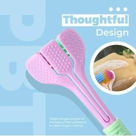 GANPUB 2 Pcs Three-Sided Soft Hair Toothbrush, Deeply and Thoroughly to Clean Teeth and Gums, Suitable Effective Wrap-Around Design, for Adults and Children Toothbrushes and Accessories（Random Color）